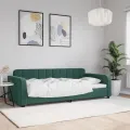 Lit de repos sans matelas vert foncé 90x200 cm velours