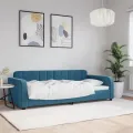Lit de repos sans matelas bleu 90x200 cm velours