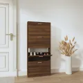 Armoire à chaussures Chêne marron 59x17x150cm Bois d'ingénierie