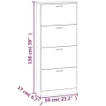 Armoire à chaussures Chêne marron 59x17x150cm Bois d'ingénierie