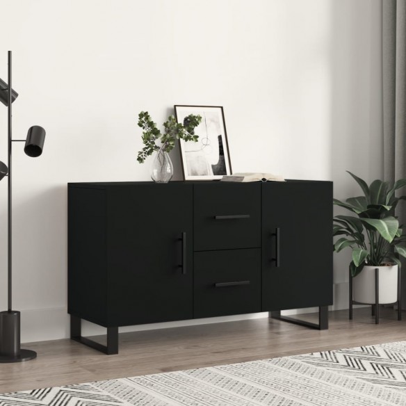 Buffet noir 100x36x60 cm bois d'ingénierie