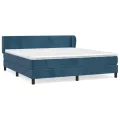 cadre de lit et matelas Bleu foncé 180x200cm Velours