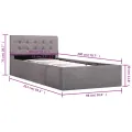 Cadre de lit à rangement hydraulique sans matelas 90x200 cm