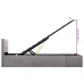 Cadre de lit à rangement hydraulique sans matelas 90x200 cm