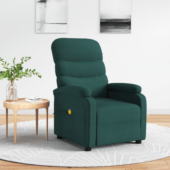 Fauteuil de massage Vert foncé Tissu