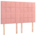 cadre de lit matelas et LED Rose 140x200 cm Velours