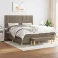 cadre de lit avec matelas Taupe 180x200 cm Tissu
