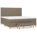 cadre de lit avec matelas Taupe 180x200 cm Tissu