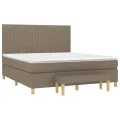 cadre de lit avec matelas Taupe 180x200 cm Tissu