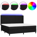 cadre de lit et matelas et LED Noir 200x200 cm Tissu