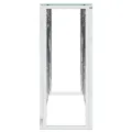 Table console argenté 110x30x70 cm acier inoxydable et verre
