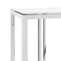 Table console argenté 110x30x70 cm acier inoxydable et verre