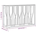 Table console argenté 110x30x70 cm acier inoxydable et verre