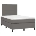 cadre de lit avec matelas Gris 120x200 cm Similicuir