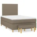cadre de lit avec matelas Taupe 120x200 cm Tissu