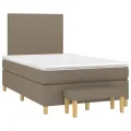 cadre de lit avec matelas Taupe 120x200 cm Tissu