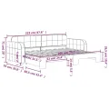 Lit de jour avec gigogne sans matelas gris clair 80x200 cm