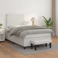 cadre de lit avec matelas Blanc 120x200cm Similicuir
