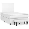 cadre de lit avec matelas Blanc 120x200cm Similicuir