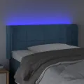 Tête de lit à LED Bleu foncé 103x16x78/88 cm Velours