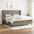 cadre de lit avec matelas Taupe 200x200 cm Tissu