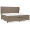 cadre de lit avec matelas Taupe 200x200 cm Tissu