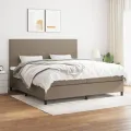 cadre de lit avec matelas Taupe 200x200 cm Tissu