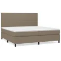cadre de lit avec matelas Taupe 200x200 cm Tissu