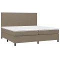 cadre de lit avec matelas Taupe 200x200 cm Tissu