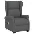 Fauteuil de massage inclinable Gris foncé Tissu
