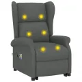 Fauteuil de massage inclinable Gris foncé Tissu