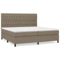 cadre de lit avec matelas Taupe 200x200 cm Tissu