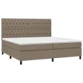 cadre de lit avec matelas Taupe 200x200 cm Tissu