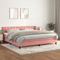 cadre de lit avec matelas Rose 200x200 cm Velours