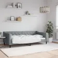 Lit de repos sans matelas gris clair 90x190 cm tissu