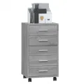 Armoire à tiroirs avec roulettes Sonoma gris Bois d'ingénierie