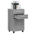 Armoire à tiroirs avec roulettes Sonoma gris Bois d'ingénierie