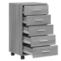 Armoire à tiroirs avec roulettes Sonoma gris Bois d'ingénierie