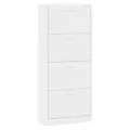 Armoire à chaussure Blanc brillant 63x24x147 cm Bois ingénierie