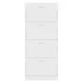 Armoire à chaussure Blanc brillant 63x24x147 cm Bois ingénierie