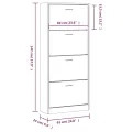 Armoire à chaussure Blanc brillant 63x24x147 cm Bois ingénierie