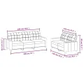 Ensemble de canapés 2 pcs et coussins Rouge bordeaux Similicuir