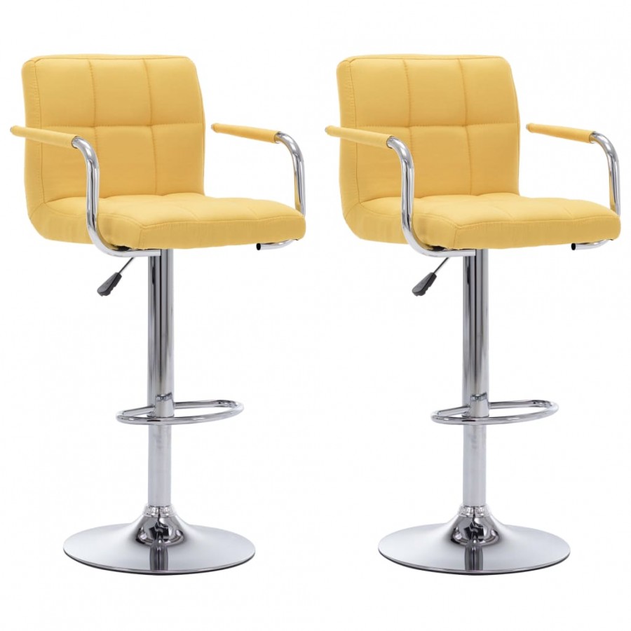 Chaises de bar lot de 2 jaune tissu