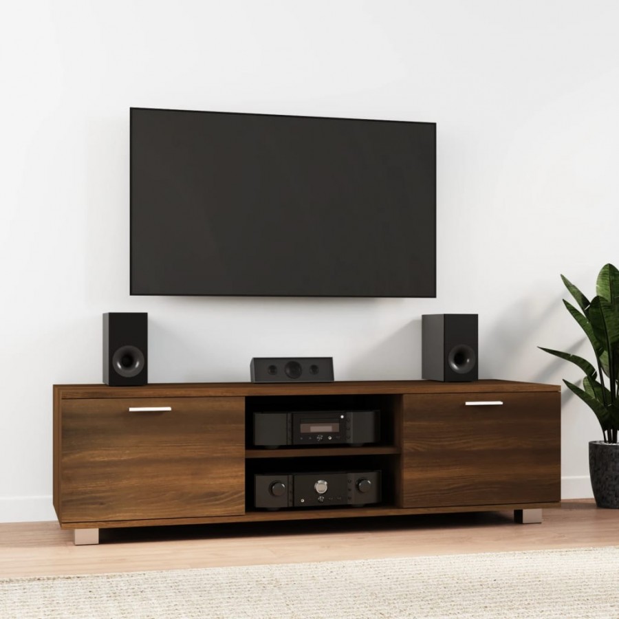 Meuble TV Chêne marron 140x40,5x35 cm Bois d'ingénierie