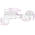 Ensemble de canapés 3 pcs avec coussins Rouge bordeaux Tissu