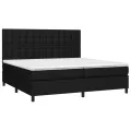 cadre de lit avec matelas Noir 200x200 cm Tissu