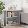 Bibliothèque Gris béton 80x24x75 cm Bois d'ingénierie