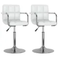 Chaises pivotantes à manger lot de 2 blanc similicuir