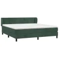cadre de lit et matelas Vert foncé 180x200cm Velours