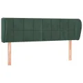 Tête de lit avec oreilles Vert foncé 147x23x78/88 cm Velours
